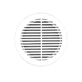 Решетка вентиляционная круглая с пластиковой сеткой D130 вытяжная АБС с фланцем D100