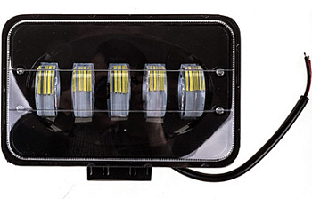Фара светодиодная OFF ROAD 165*105(120)*80мм прямоугольная 12V/24V 50W 6000К SKYWAY 5 диодов Дальний