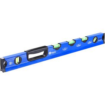 Уровень строительный КОБАЛЬТ 600 мм, профиль 28 x 60 мм,  5 глазков, 1 ручка, V-паз, точность 1,0 мм