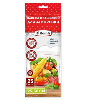 Пакет для заморозки c защелкой в п/п 25смх30см по 25шт
