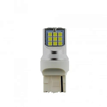 Лампа светодиодная T20 (2конт) 24SMD 3030 диода, белая, металл, (б/цокольная)12-24V, НОВИНКА