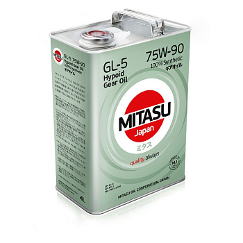 Масло трансмиссионное MITASU GEAR OIL GL-5 75W-90 4л синтетическое Япония
