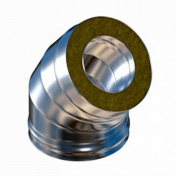 Сэндвич колено 45 нерж,нерж. d 115/200 0,8мм/0,5мм    