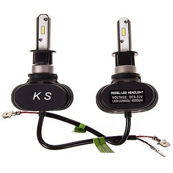 Лампа KS-S1-H3 светодиодная, H3 25W 4000LM 6500K IP65, радиатор охлаждения, 2шт, 9V-32V