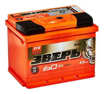 АКБ Зверь 6CT-60VLЗ ZVEFB 60-3-R О/П