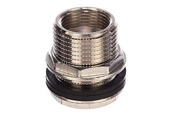 Штуцер (врезка) в бак (емкость) с прокладкой 1" (латунь) MPF, MP-У