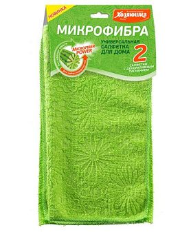 Салфетка универсальная "ХОЗЯЮШКА Мила" с декоративным тиснением, микрофибра 220гр/м2, 30*30 см, 2 шт