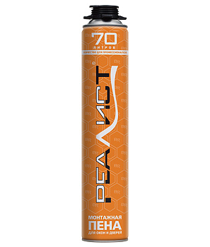 Пена монтажная REALIST PRO Orange 70л 870мл
