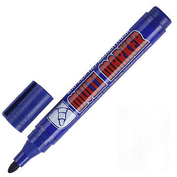 Маркер перманентный Crown "Multi Marker" CPM-800 (синий), пулевидный, 3мм