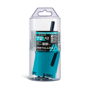 Коронка алм. сегм. METALLICA Optima 72x63 мм, М16, с хвостовиками HEX, SDS-plus, по бетону