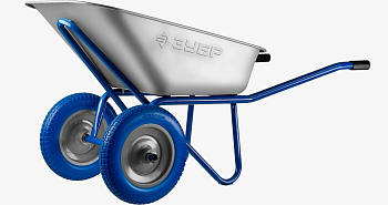 Тачка 2 колеса ПТ-300, 110 л, 240 кг полиуретан ЗУБР Профессионал