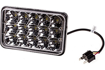Фара светодиодная SKYWAY OFF ROAD 167*105мм прямоугольная 12V/24V 45W 15 диодов, рассеив.свет шт