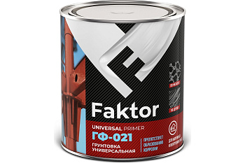 Грунтовка Faktor ГФ-021 серая , банка 0,8кг