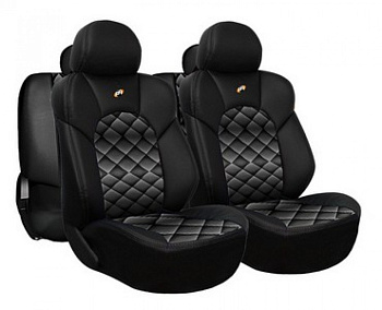 Чехлы универсальные "DIESEL", DIE 1515 BK15 15 предметов, 5 подг., 6 молний черный, эко-кожа к-т