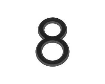 Цифра "8" самоклеящаяся ABS (50х37) (FUARO) BL черный (46933) (FUARO)