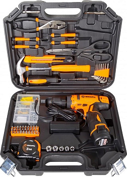 Дрель-шуруповерт аккумуляторная ДА-12Л-2КН с набором инструментов Вихрь