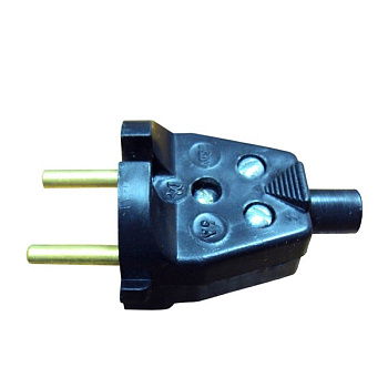 Вилка штепсельная белая, черная с кембриком В6-301/В6-253 В6-001