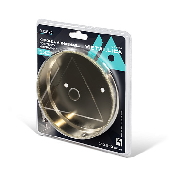 Коронка алмазная METALLICA Optima 132x55 мм, #80, по стеклу, плитке