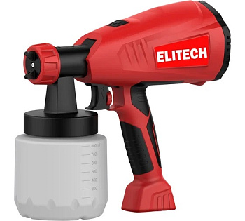 Краскопульт ELITECH КЭ 0426П 400Вт,0.8л,1.8/2.6мм,800мл/мин,60din/сек