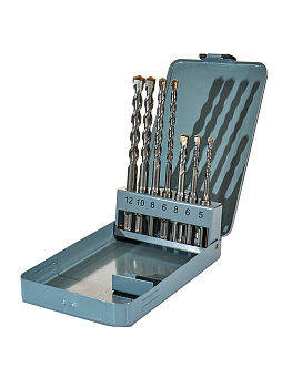 Набор буров по бетону SDS-plus METALLICA Optima 5/6/8х110мм, 6/8/10/12х160мм, 7шт