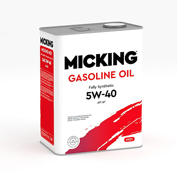 Масло моторное Micking Gasoline Oil MG1 5W40 синт. API SP 4л