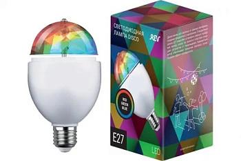 Лампа светодиодная проекционная DISCO, RGB 3Вт, E27, REV
