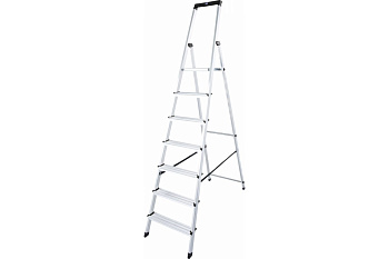 Стремянка SOLIDY 7 ступеньки, раб.высота 3,49м (черн.)