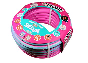 Шланг поливочный ТЭП 3/4", 25 м, FINLAND SELVA 3-слойный, фуксия