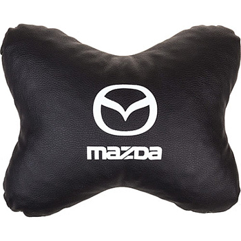 Подушка на подголовник кожа иск. черная MAZDA