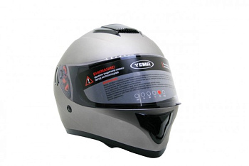 Шлем интеграл YM-830 "YAMAPA", черный матовый, белый, серый матовый, размер XL внутренние солнцезащ.