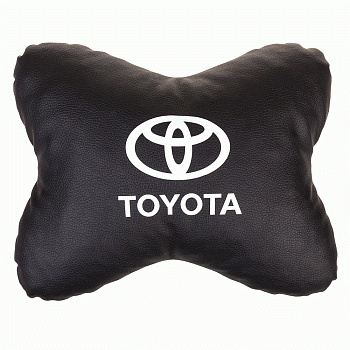 Подушка на подголовник кожа иск. черная TOYOTA