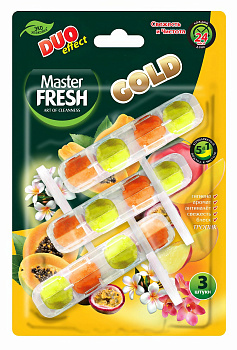 Блок подвесной для унитаза Master FRESH GOLD DUO EFFECT 5в1 ТРОПИК, 3шт