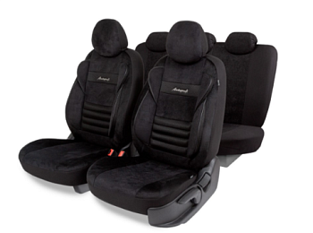 Авточехлы, Premium, Combo Comfort. Велюр, 5 мм поролон, 4 молнии на заднем сидении, 11 пред. черный