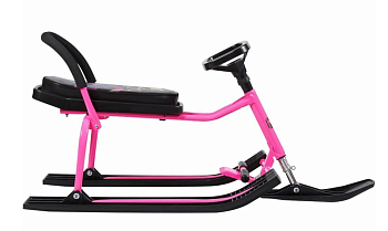 Снегокат  с высокой рамой и скл. спинкой БАРС (РАМА-РОЗОВЫЙ ЛЮМИНЕСЦЕНТНЫЙ)