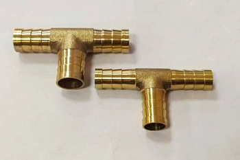 Соединение ремонтное "Елочка" Т-образная HMT06brass D 6мм (латунь) Соединение ремонтное "Елочка" Т-образная HMT06brass D 6мм (латунь)