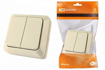 Выключатель 2 ОП ЛАДОГА  слонов. кость