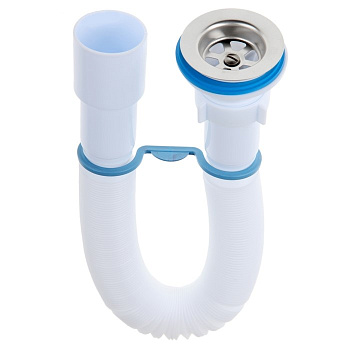 Гофросифон АНИ удлиненный 1 1/2 в. нерж. 40/50