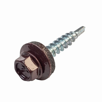 Саморез по металлу 5,5х25 RAL 8017 (3250) сверло N3 (коричневый шоколад)