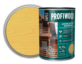 Антисептик лаковый PROFIWOOD атмосферостойкий алкидный сосна 0.75 л / 0,7 кг
