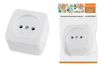 Розетка "Дача" 1ОП IP20 10А, белая