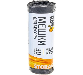 Мешки д/мусора "РЫЖИЙ КОТ" 30л (30шт./рул.), ПНД, черные
