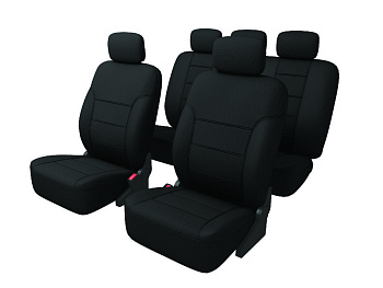 Чехлы Carfort Shield, полный комплект кресел, черный, 9 предметов