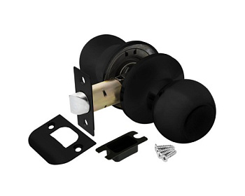 Ручка защелка DK682 BL-PS (6082 BL-P) (без фик.) черный (44447) (AJAX)