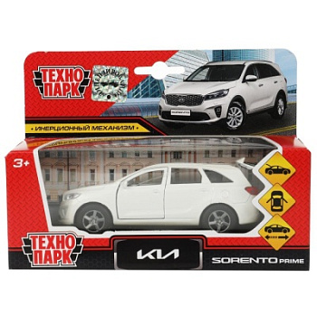 Машина металл KIA sorento prime, 12см, двери, багаж., инерц., белый