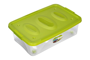 Ящик универсальный "Астело" 600х400х180мм на колесиках оливковый