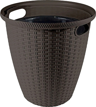 Кашпо напольное Rattan D 266мм/10 л с внутренним горшком 6 л горький шоколад