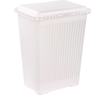 Корзина д/белья "Вязаное плетение" 25л (белый) 