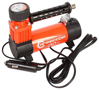 Компрессор воздушный АГРЕССОР, 30 л./мин., 12V/10A, 140W, 7 Атм., съёмный шланг 1м