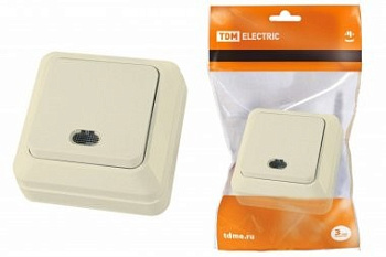 Выключатель 1 ОП ЛАДОГА  слонов. кость с/к