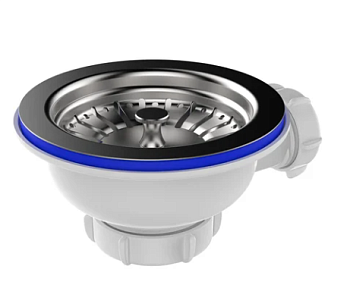 Выпуск 1 1/4 клик-клак (донный клапан с отверст. перелива), грибок и реш-ка вальц.металл Aquant